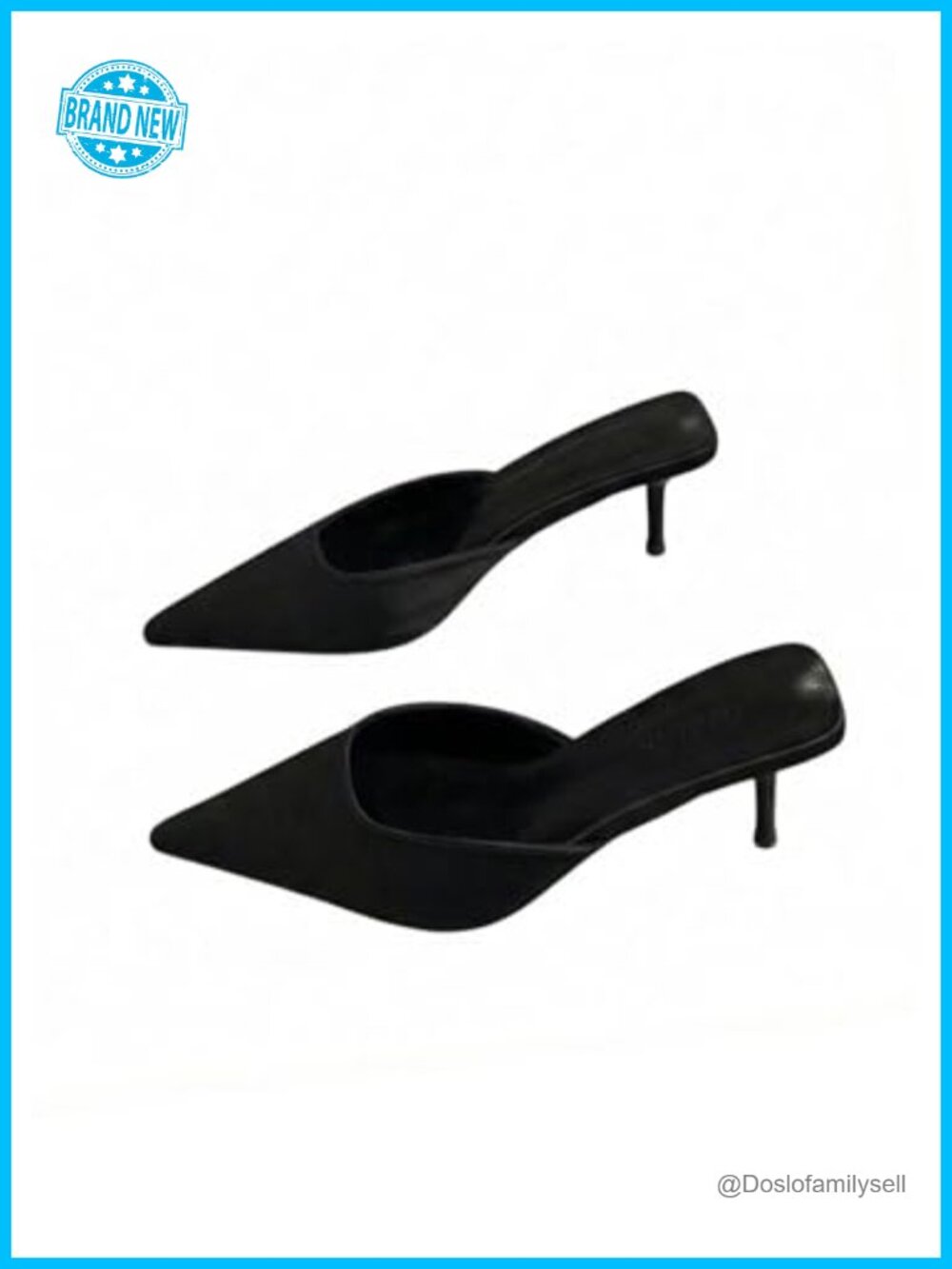 Kitten Heel Mules Pointed Toe Backless Slip On Pumps Shoes